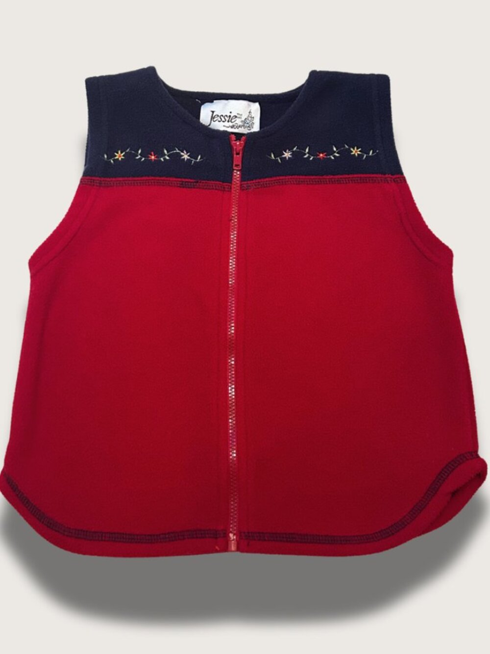 3/$25 - Vintage Jessie Fleece Embroidered Vest